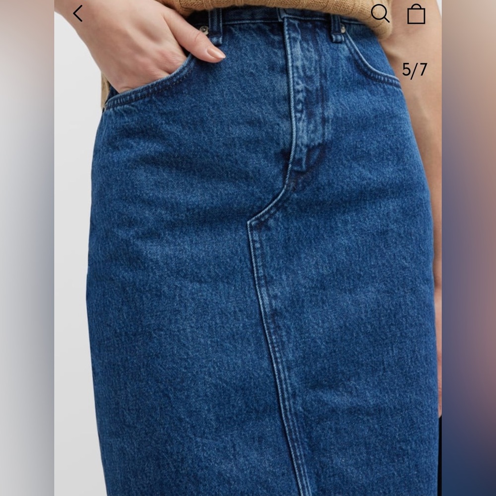 NWT Rag & Bone Sukato Denim Skirt Featuring a Frayed Step Hem Size 31 - Picture 6 of 16